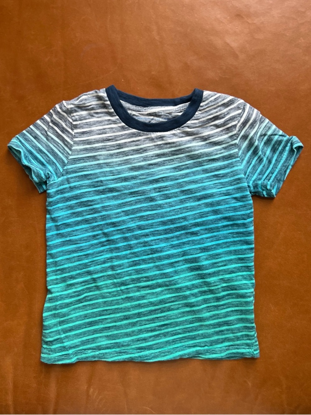 ROCKETS OF AWESOME Turquoise Gradient Striped Tee, 3T